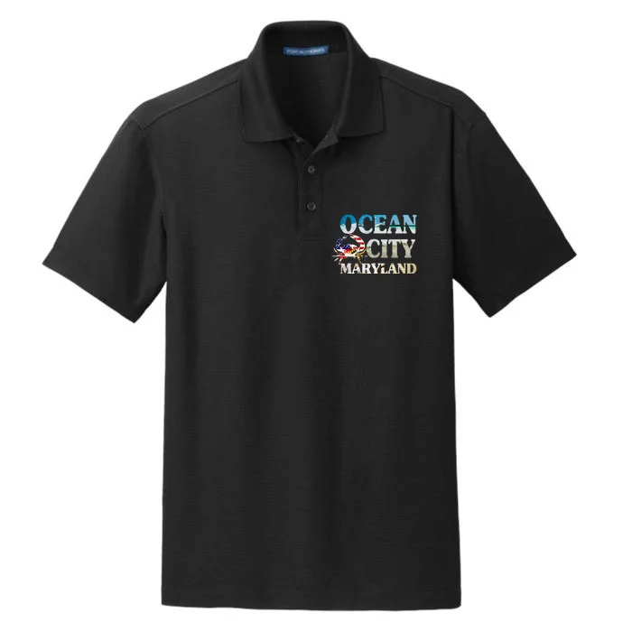 Ocean City Maryland Beach Vacation Dry Zone Grid Performance Polo