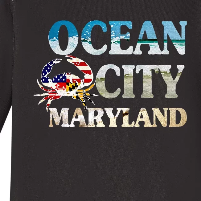 Ocean City Maryland Beach Vacation Baby Long Sleeve Bodysuit