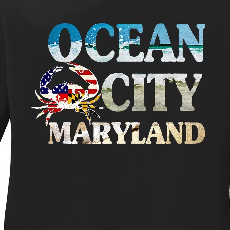 Ocean City Maryland Beach Vacation Ladies Long Sleeve Shirt