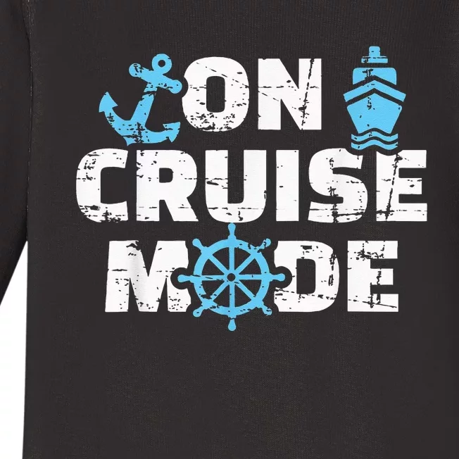 On Cruise Mode Funny Summer Cruise Vacation Family Baby Long Sleeve Bodysuit