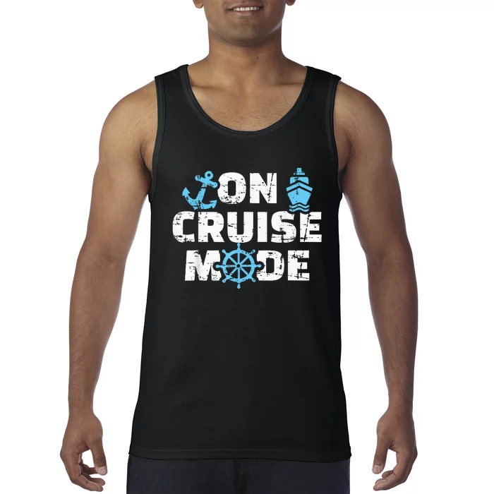 On Cruise Mode Funny Summer Cruise Vacation Family Tank Top