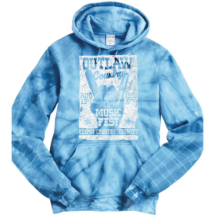 Outlaw Country Music Fest Nashville Vintage Graphic Tie Dye Hoodie