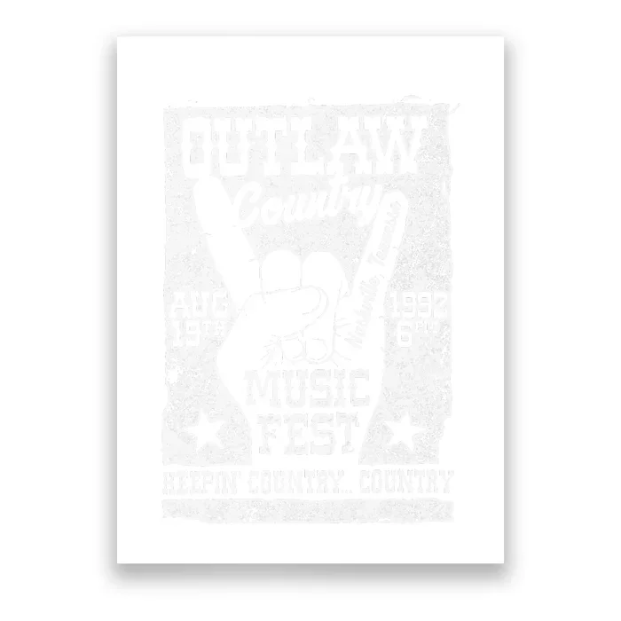 Outlaw Country Music Fest Nashville Vintage Graphic Poster