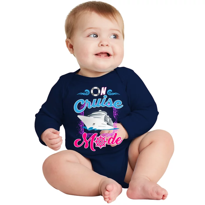 On Cruise Mode Great Gift Funny Cruising Lover's Great Gift Baby Long Sleeve Bodysuit