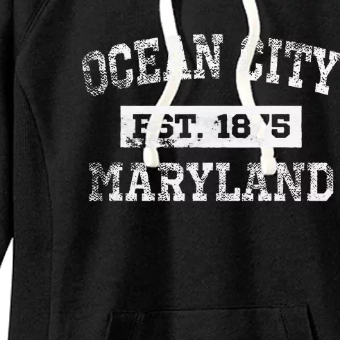 Ocean City Maryland Est. 1875 Distressed Women's Fleece Hoodie