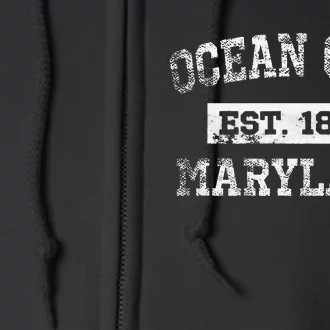 Ocean City Maryland Est. 1875 Distressed Full Zip Hoodie