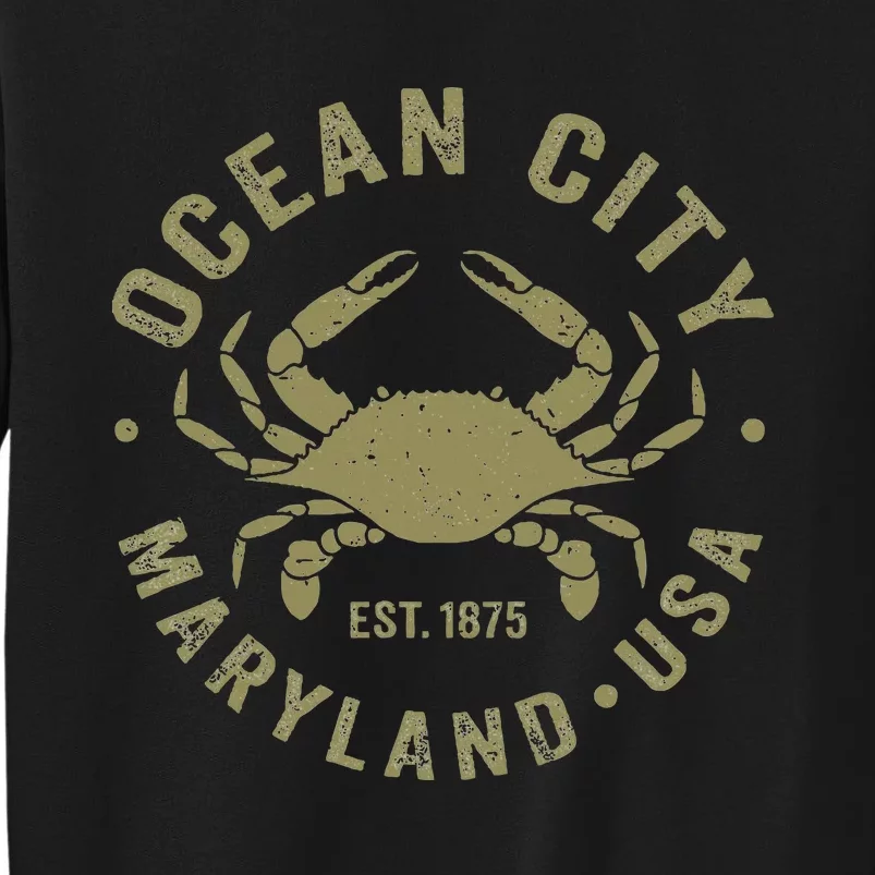 Ocean City Maryland Crab Retro Throwback Sweatshirt