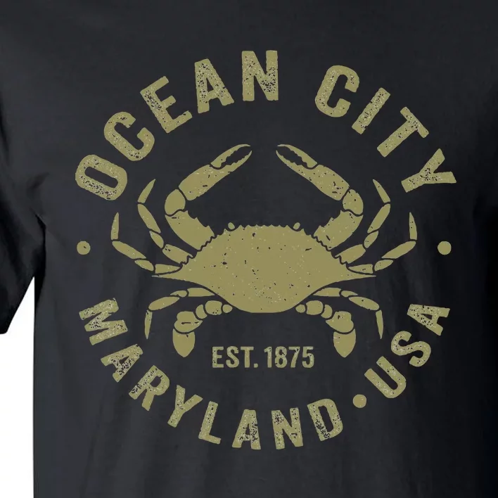 Ocean City Maryland Crab Retro Throwback Tall T-Shirt