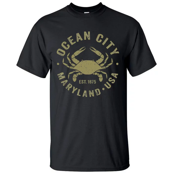 Ocean City Maryland Crab Retro Throwback Tall T-Shirt