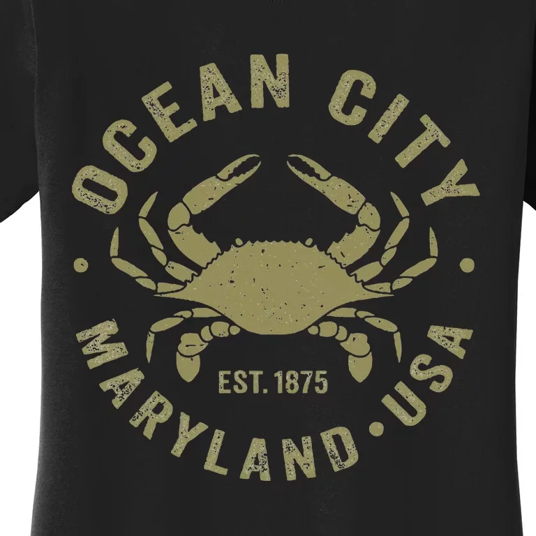 Ocean City Maryland Crab Retro Throwback Women's T-Shirt