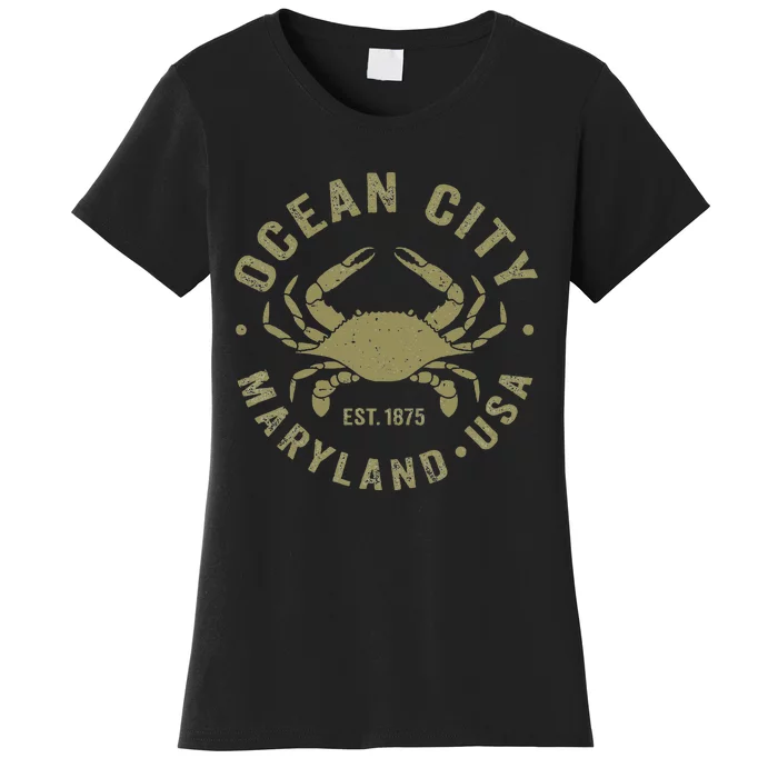 Ocean City Maryland Crab Retro Throwback Women's T-Shirt