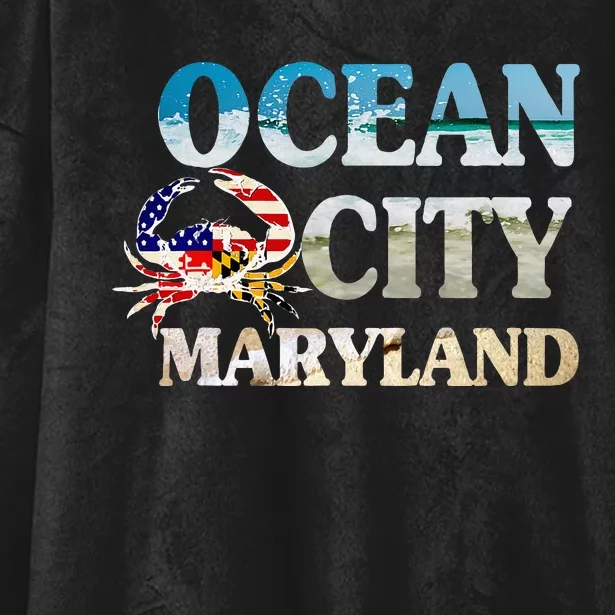 Ocean City Maryland Beach Vacation Hooded Wearable Blanket