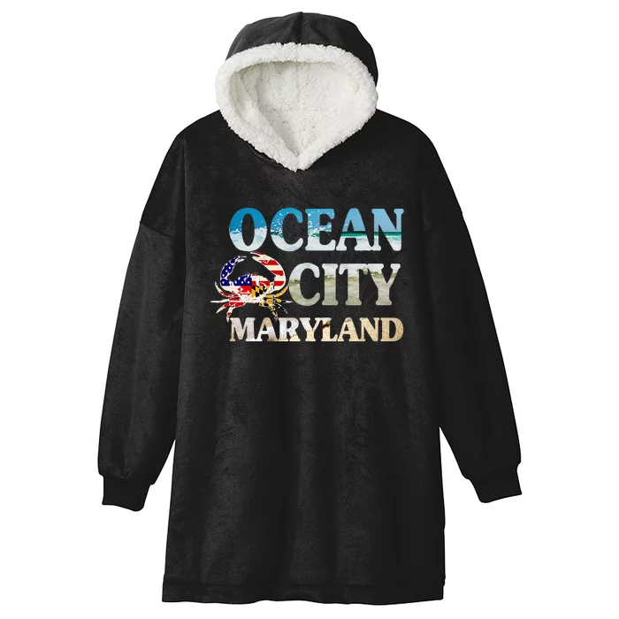 Ocean City Maryland Beach Vacation Hooded Wearable Blanket