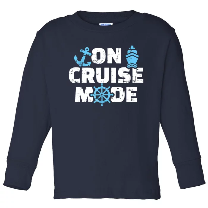 On Cruise Mode Funny Summer Cruise Vacation Family Toddler Long Sleeve Shirt