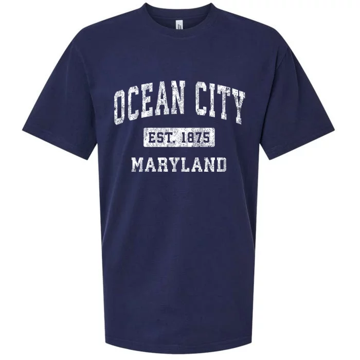 Ocean City Maryland Md Vintage Established Sports Sueded Cloud Jersey T-Shirt