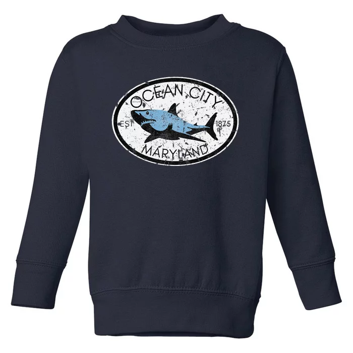 Ocean City Maryland Fishing Shark Fish Beach Md Vintage Toddler Sweatshirt