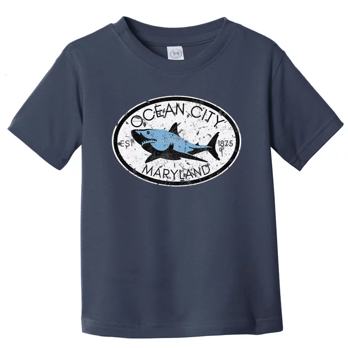 Ocean City Maryland Fishing Shark Fish Beach Md Vintage Toddler T-Shirt