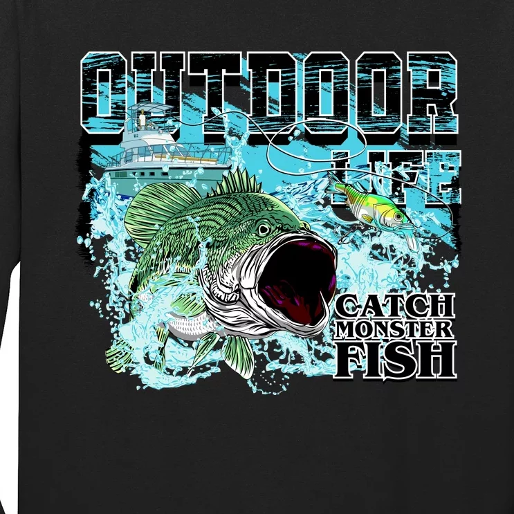 Outdoor Catch Monster Fish Large Mouth Long Sleeve Shirt