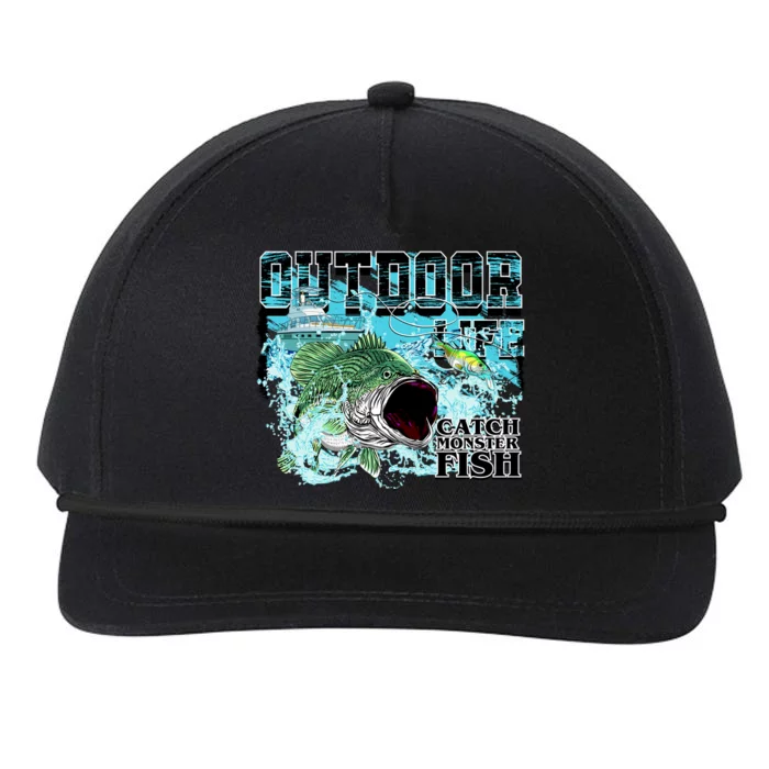 Outdoor Catch Monster Fish Large Mouth Snapback Five-Panel Rope Hat