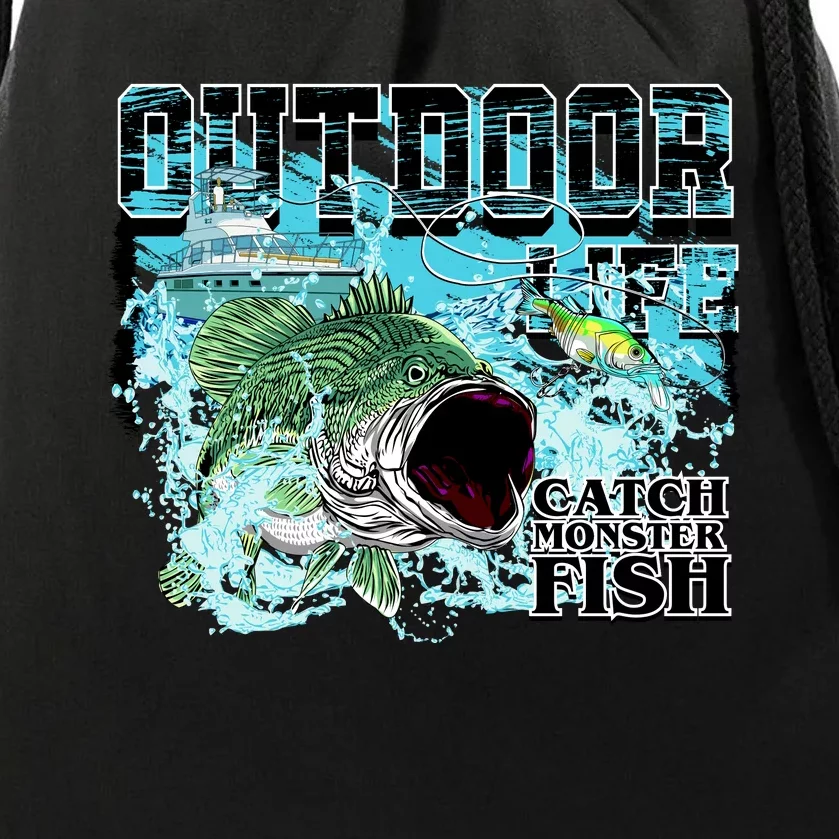 Outdoor Catch Monster Fish Large Mouth Drawstring Bag