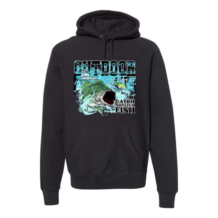 Outdoor Catch Monster Fish Large Mouth Premium Hoodie