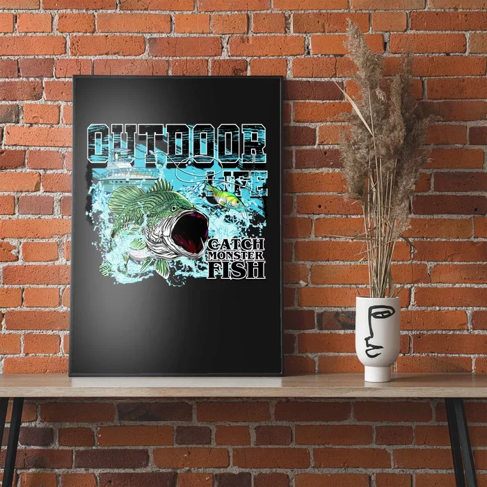 Outdoor Catch Monster Fish Large Mouth Poster