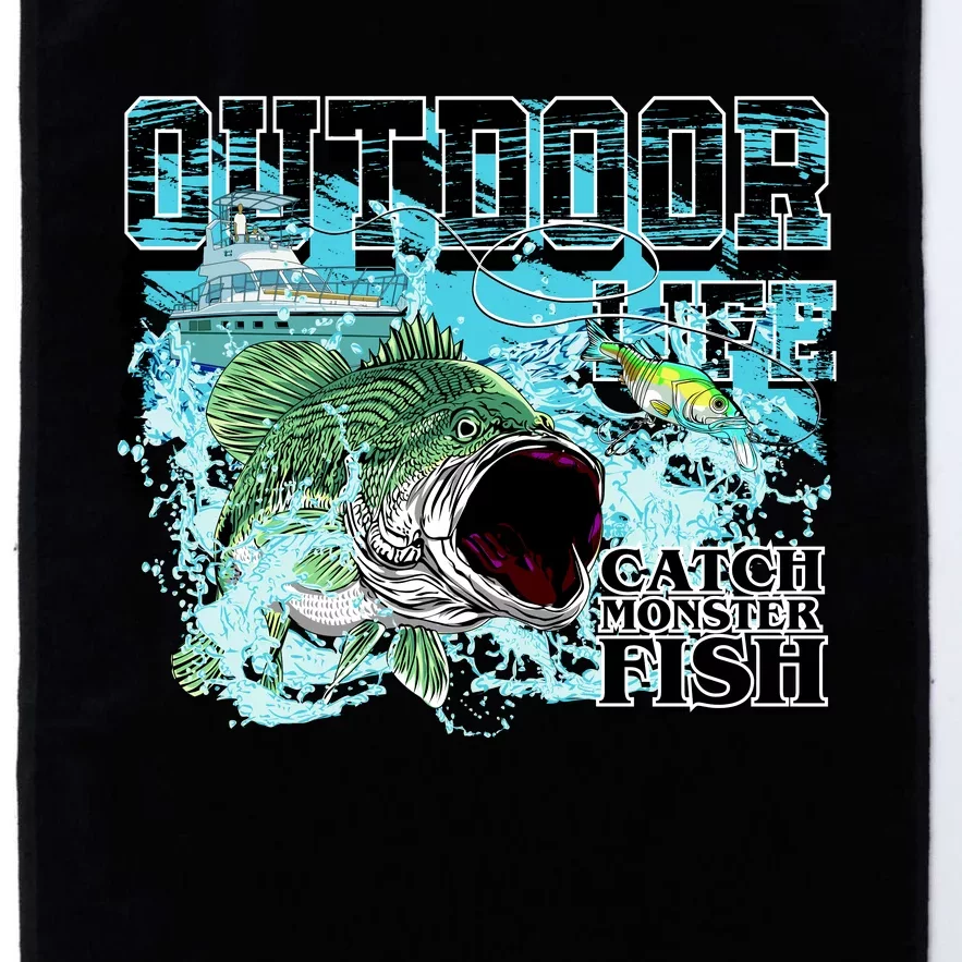 Outdoor Catch Monster Fish Large Mouth Platinum Collection Golf Towel