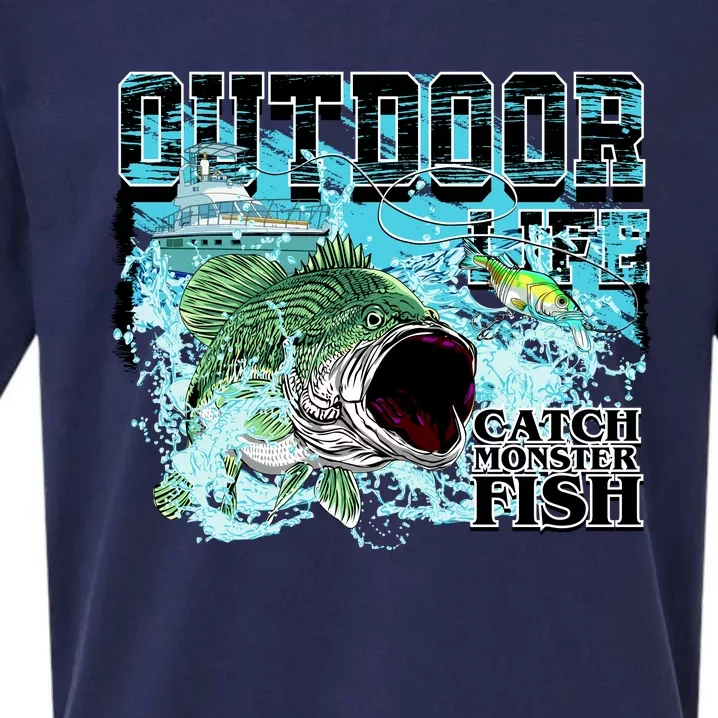 Outdoor Catch Monster Fish Large Mouth Sueded Cloud Jersey T-Shirt