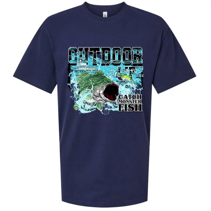 Outdoor Catch Monster Fish Large Mouth Sueded Cloud Jersey T-Shirt