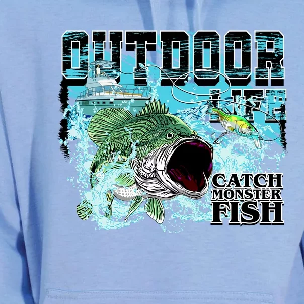 Outdoor Catch Monster Fish Large Mouth Unisex Surf Hoodie