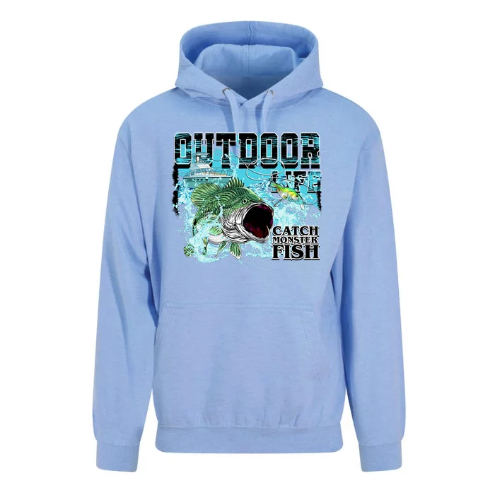 Outdoor Catch Monster Fish Large Mouth Unisex Surf Hoodie