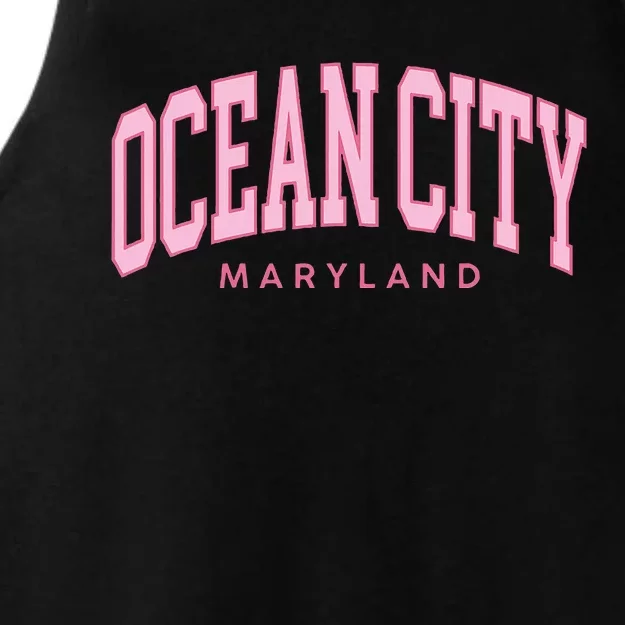 Ocean City Maryland Summer Retro Preppy Throwback Women Ladies Tri-Blend Wicking Tank