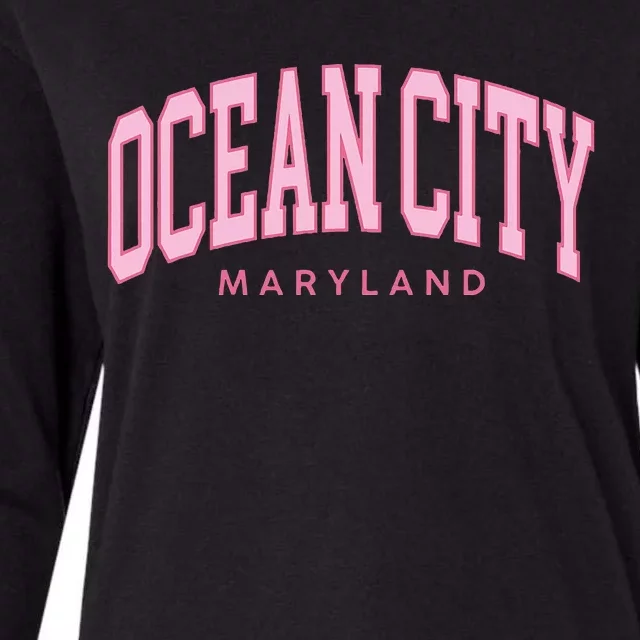 Ocean City Maryland Summer Retro Preppy Throwback Women Womens Cotton Relaxed Long Sleeve T-Shirt