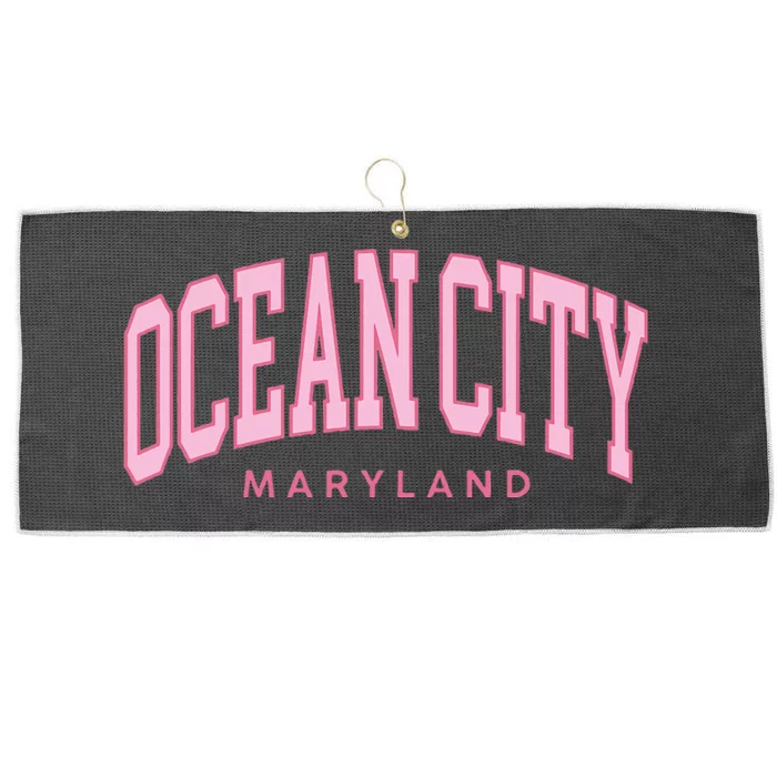 Ocean City Maryland Summer Retro Preppy Throwback Women Large Microfiber Waffle Golf Towel