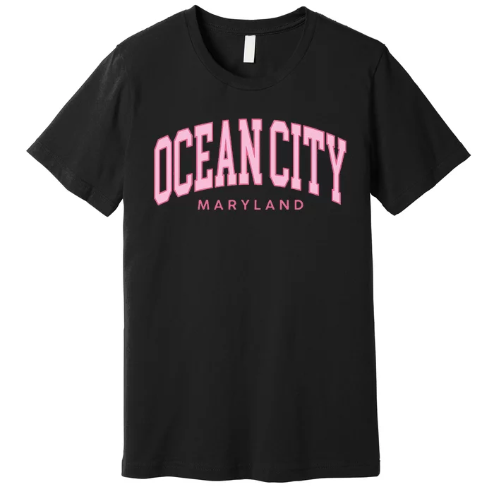 Ocean City Maryland Summer Retro Preppy Throwback Women Premium T-Shirt