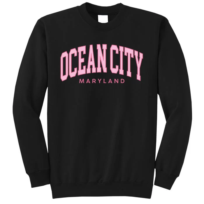 Ocean City Maryland Summer Retro Preppy Throwback Women Tall Sweatshirt