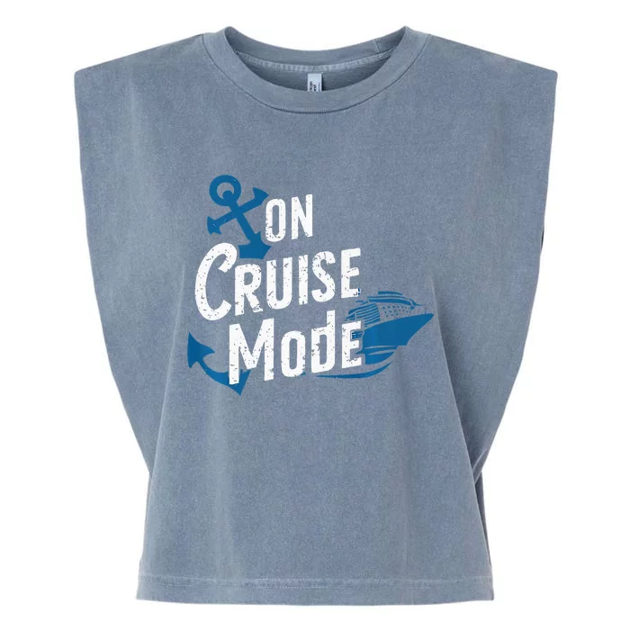 On Cruise Mode Family Cruising Essentials Vacation Garment-Dyed Women's Muscle Tee