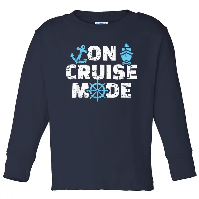 On Cruise Mode Funny Summer Cruise Vacation Family Toddler Long Sleeve Shirt