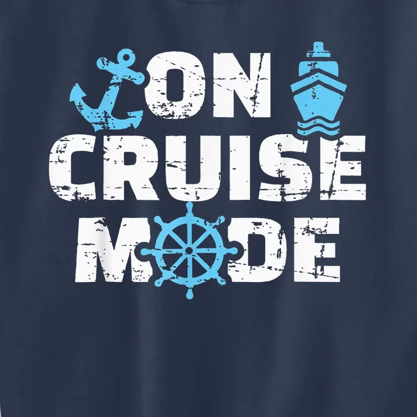 On Cruise Mode Funny Summer Cruise Vacation Family Kids Sweatshirt