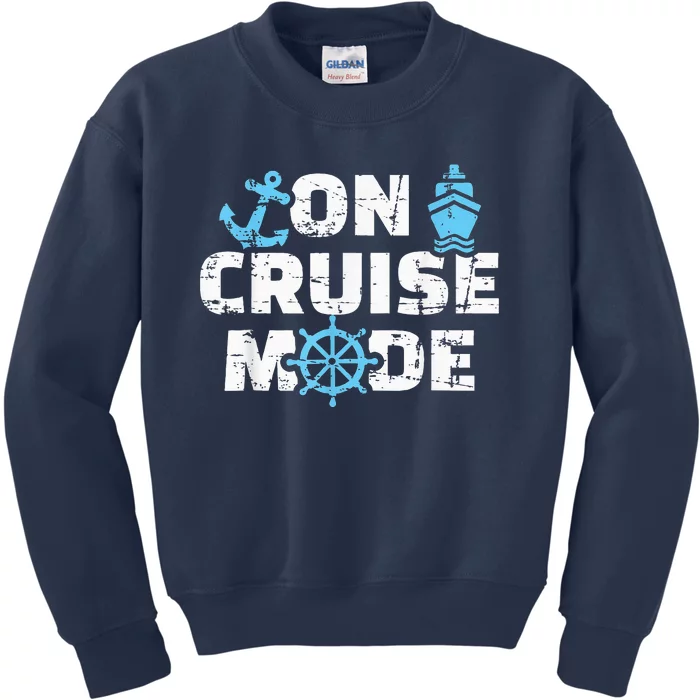 On Cruise Mode Funny Summer Cruise Vacation Family Kids Sweatshirt