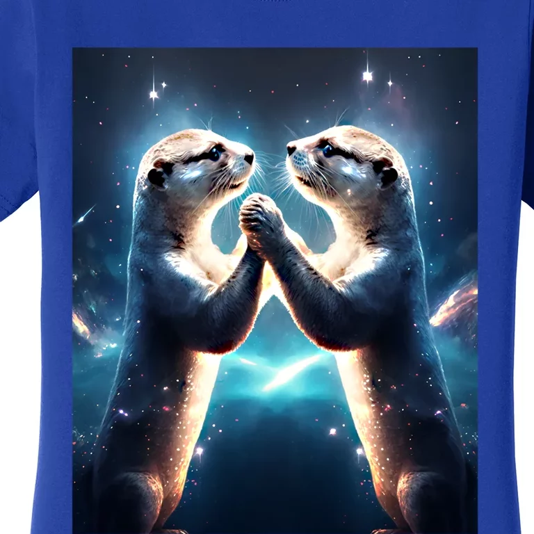 Otter Cute Magical Otter Space Couple Anniversary Gift Women's T-Shirt