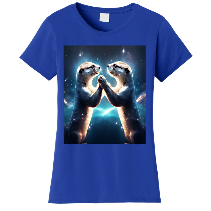 Otter Cute Magical Otter Space Couple Anniversary Gift Women's T-Shirt