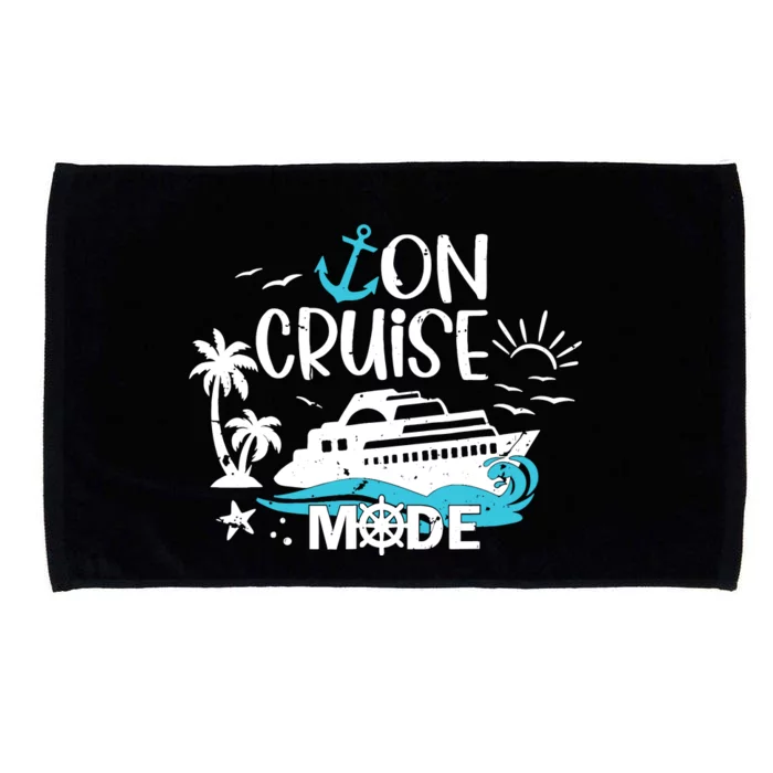 On Cruise Mode Family Vacation Matching Ferry Cruising Trip Microfiber Hand Towel