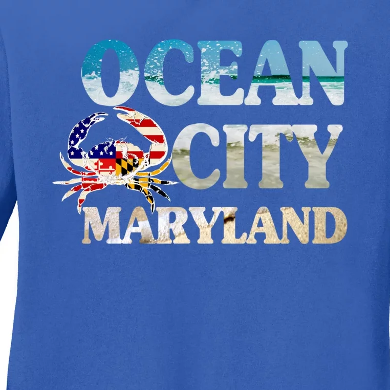 Ocean City Maryland Beach Vacation Gift Ladies Long Sleeve Shirt