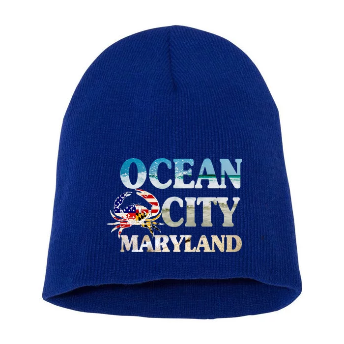 Ocean City Maryland Beach Vacation Gift Short Acrylic Beanie