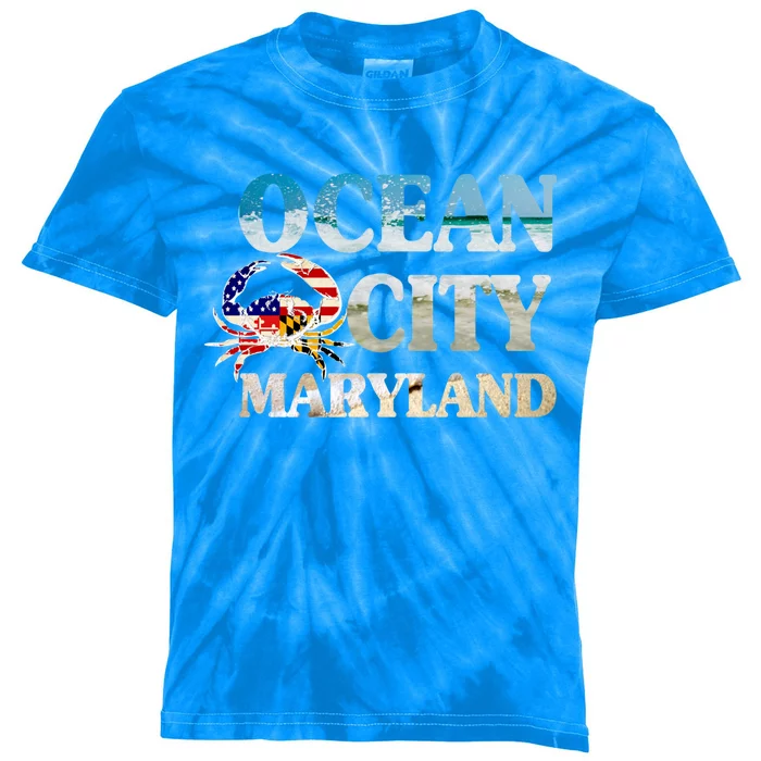 Ocean City Maryland Beach Vacation Gift Kids Tie-Dye T-Shirt