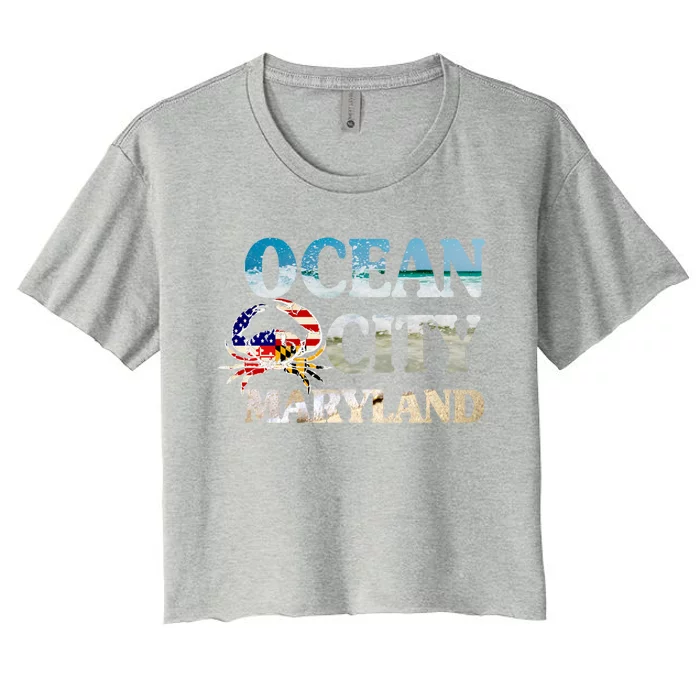 Ocean City Maryland Beach Vacation Gift Women's Crop Top Tee