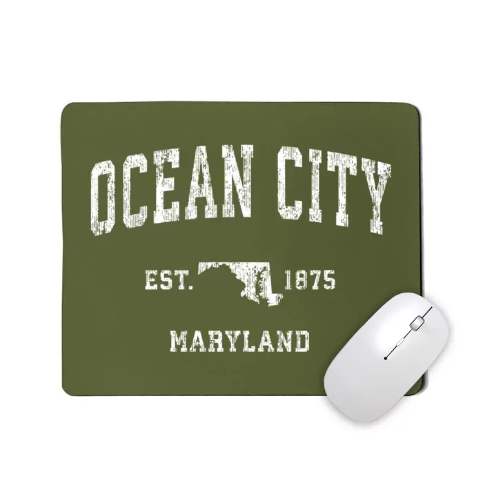 Ocean City Maryland Md Vintage Athletic Sports Mousepad