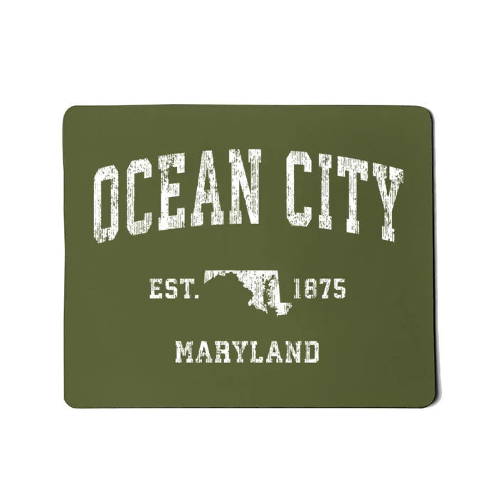 Ocean City Maryland Md Vintage Athletic Sports Mousepad