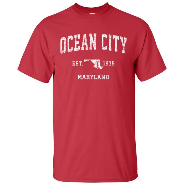 Ocean City Maryland Md Vintage Athletic Sports Tall T-Shirt